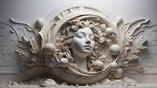 3D фотообои с имитацией под лепнину Design Studio 3D Bas-relief AG-BR-022