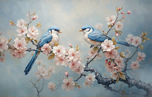 3D обои с рисунком птицы Design Studio 3D Chinoiserie birds AG-CB-007